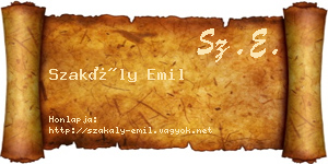 Szakály Emil névjegykártya