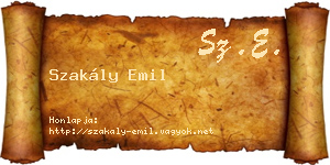 Szakály Emil névjegykártya